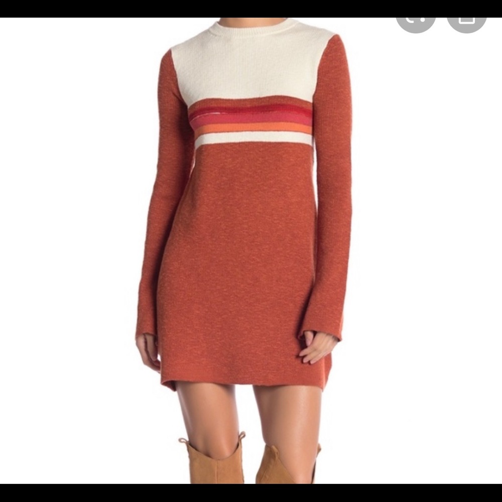 Free people color block sweater dress